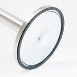 PB5011-base-rotonda-colonnina-segna-percorso-acciaio-spazzolato-nastro-5-metri