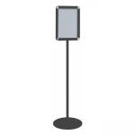 PBCRA103N-porta-avviso-cornice-a-scatto-A4-su-piantana-nera