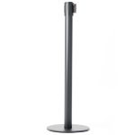 PB15019-colonnina-nera-segna-percorso-in-acciaio-nero-incluso-nastro