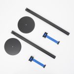 PB15019-colonnina-nera-segnapercorso-in-acciaio-nero-incluso-nastro