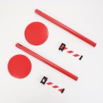 PB15028-colonnina-ROSSA-segna-percorso-pesante-15-kg-con-base-tonda-nastro-3-mt