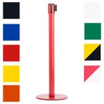 PBS1057-colonnina-a-nastro-rossa-segnapercorso-con-base-piatta-antinciampo-e-nastro