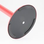 PBS1057-colonnina-segna-percorso-rossa-con-base-piatta-antinciampo-e-nastro