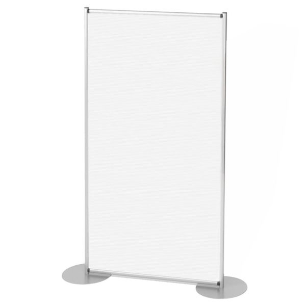 PBS1190-parete-divisoria-100x190-pannello-divisorio-policarbonato-bianco-satinato-basi-tonde