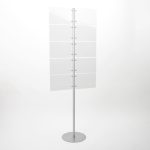 PBS558-espositori-porta-avvisi-da terra-dieci-tasche-A4-plexi