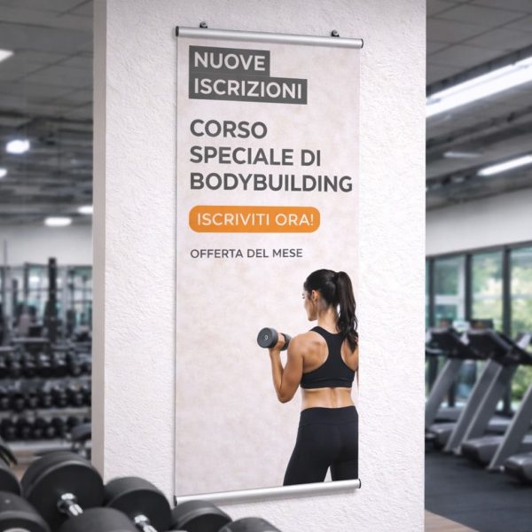 Porta-manifesto-porta-poster-da-muro-con profili-di-alluminio-a-scatto