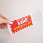 porta nome-segnaposto-porta-prezzo-in-plexiglass