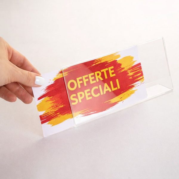 porta nome-segnaposto-porta-prezzo-in-plexiglass-da-banco