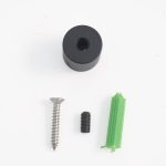 PBCMU11-attacco-a-muro-nero-per-cordino-elastico-completo-di-viti