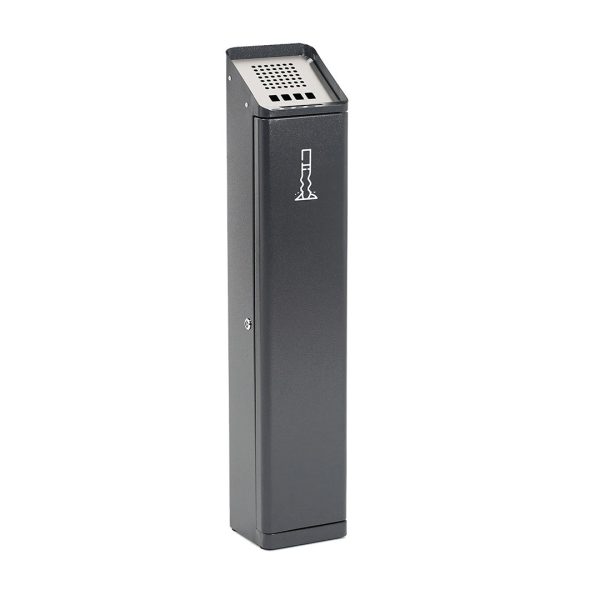 PCPOS020-posacenere-autoportante-in-metallo-verniciato-nero-con-disegno-frontale